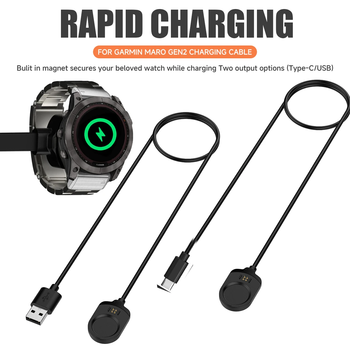 

Charger for Garmin MARQ 2 USB-C & A Charging Cable for MARQ2 Gen2 Adventurer/Driver/Aviator/Captain/Athlete/Golfer Smartwatch