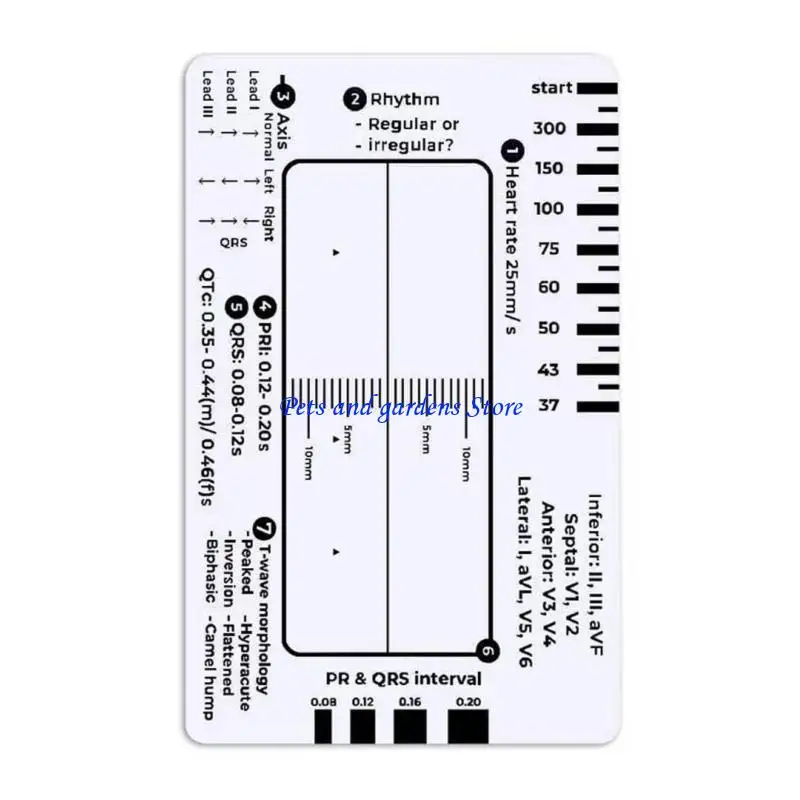 

H051 Electrocardiogram 7 Step Ruler For Healthcare Professional And Medicals Students