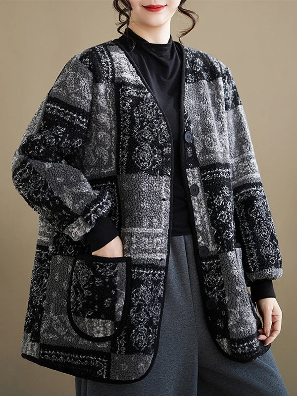 

Женское свободное длинное пальто в клетку размера плюс све, осень-зима, Новое поступление, винтажное повседневное онлайн-эксклюзивное пальто