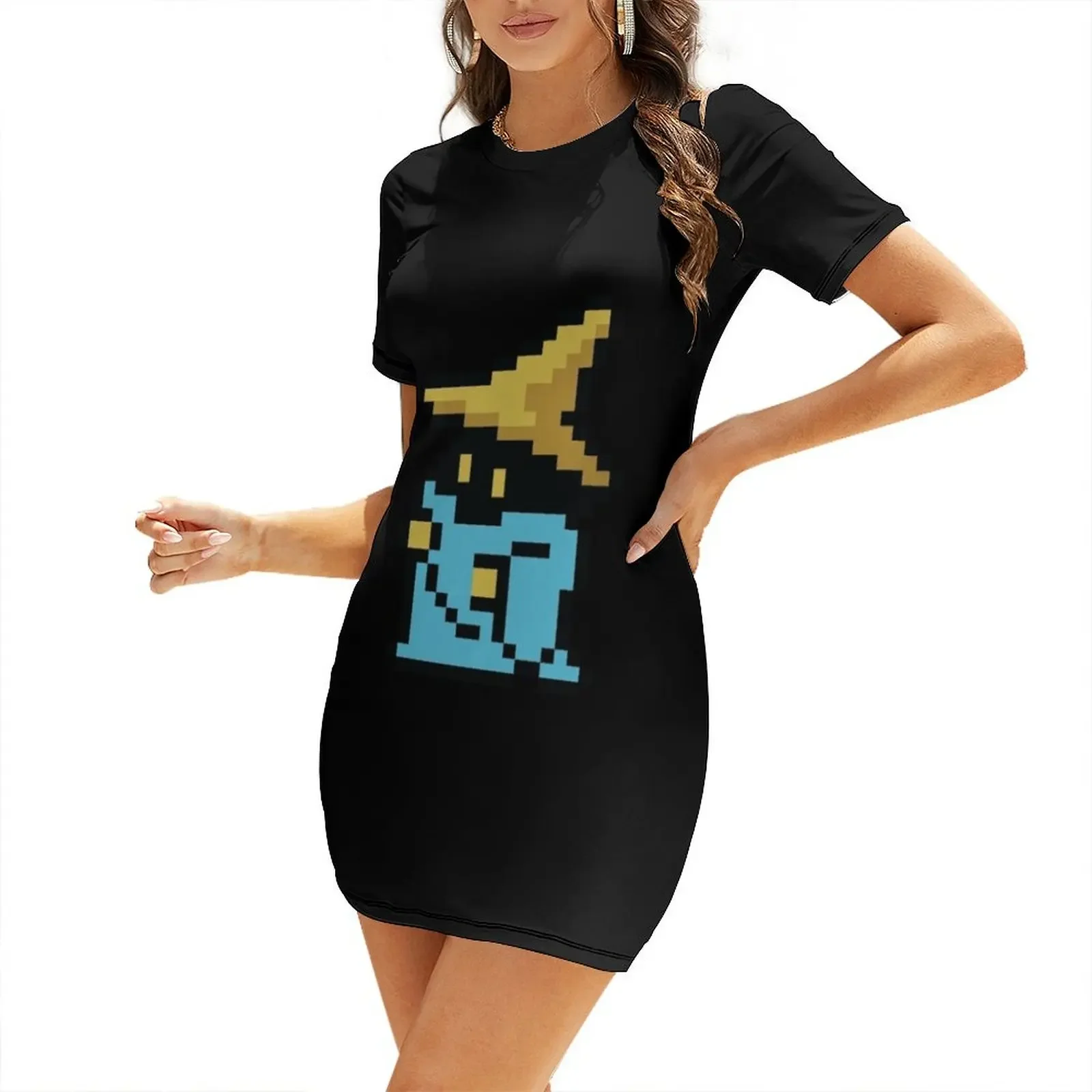 

8bit Black Mage Short-Sleeved Dress dress for woman Summer dresses for women clothes for women Dress