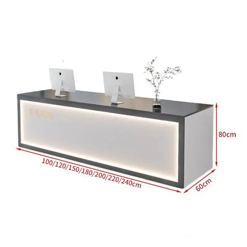 Custom Glamour Reception Desk Senior Unique Luxury Senior Bar Counter Commercial Professional Recepcja Commercial Furniture