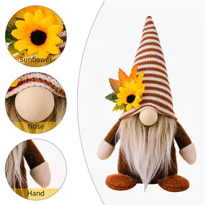 Autumn Gnome Girassol Maple Doll Harvest Fall Elf Elf Plush Face Dolls Without Home Odds Halloween Thanks Decoration 8 Main Fairy Sales for Decoration - №7