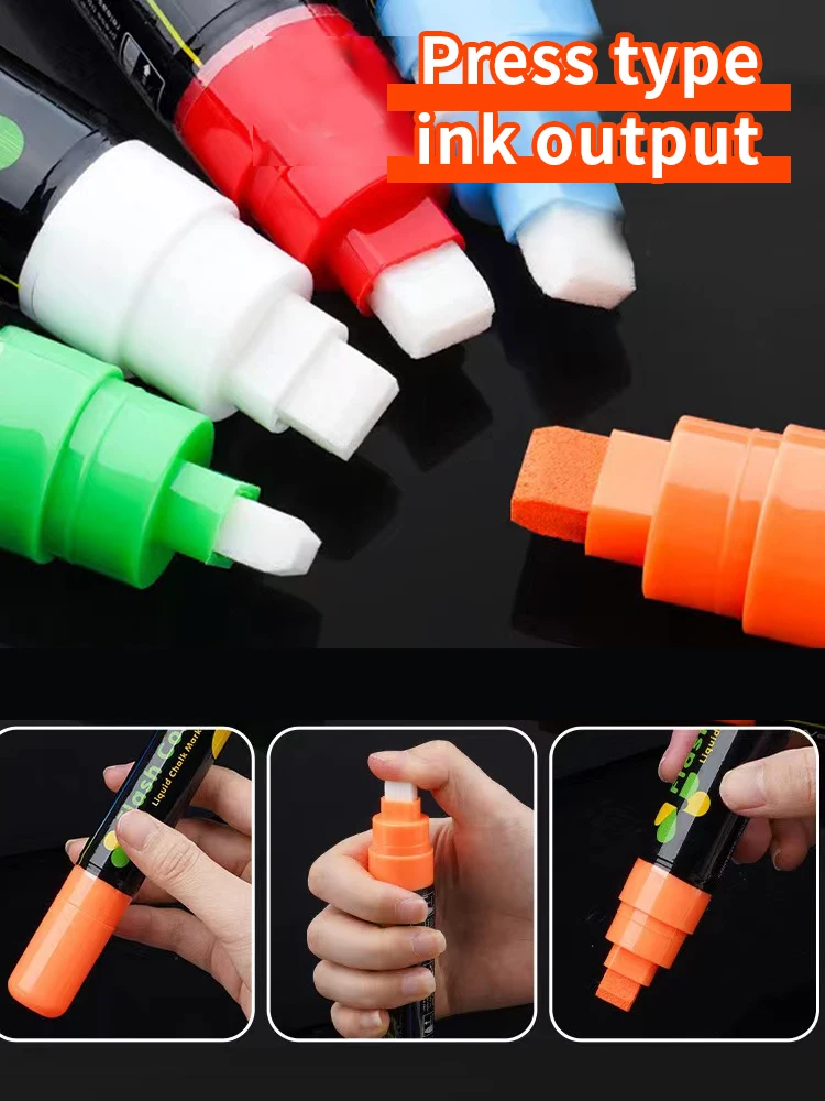 8 Color/set LED Highlighter Fluorescent Marker Pens Erasable Chalk 5/6/8/10mm Stationery For LED Writing Board Painting Graffit image 2