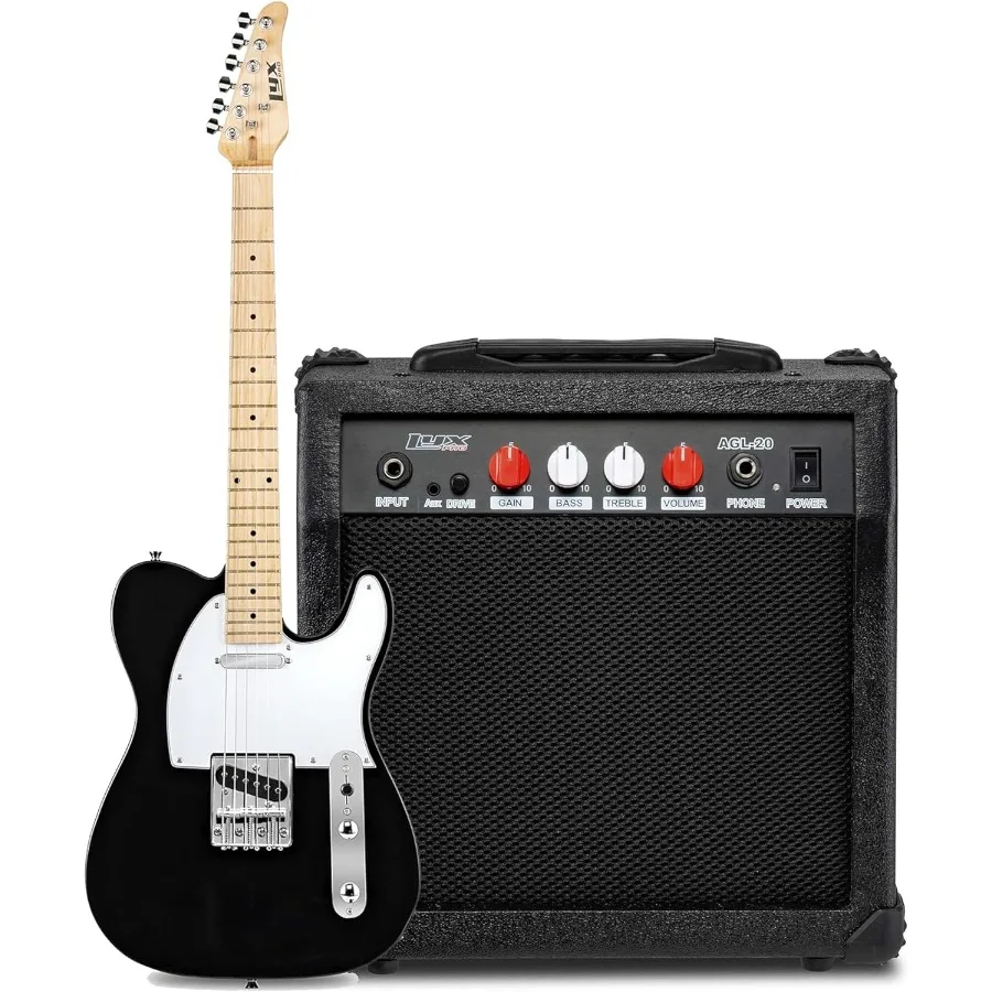 39 Электрогитара серии TL, полноразмерный корпус Paulownia с 3-слойной накладкой, 3-позиционным переключателем и регулятором громкости/тона, встроенный 20