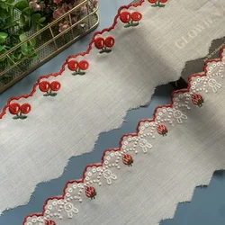 Cherry Strawberry Embroidery Lace Trim, 13Yayds/Lot Children's Clothing DIY Handmade Accessories