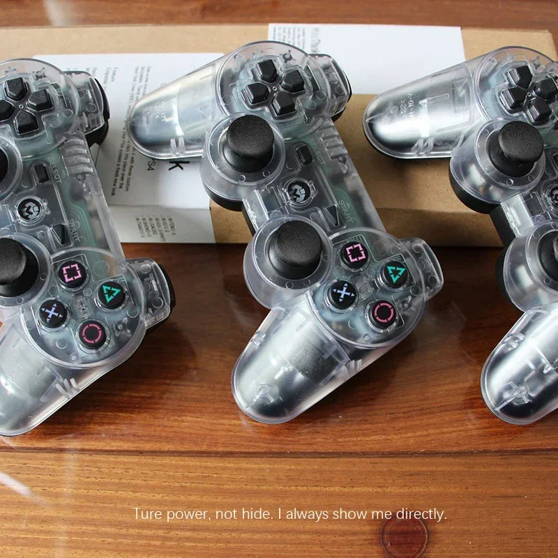 Mando inalámbrico de doble choque para Sony PS3, Mando de mano transparente para Playstation 3, consola Sixaxis