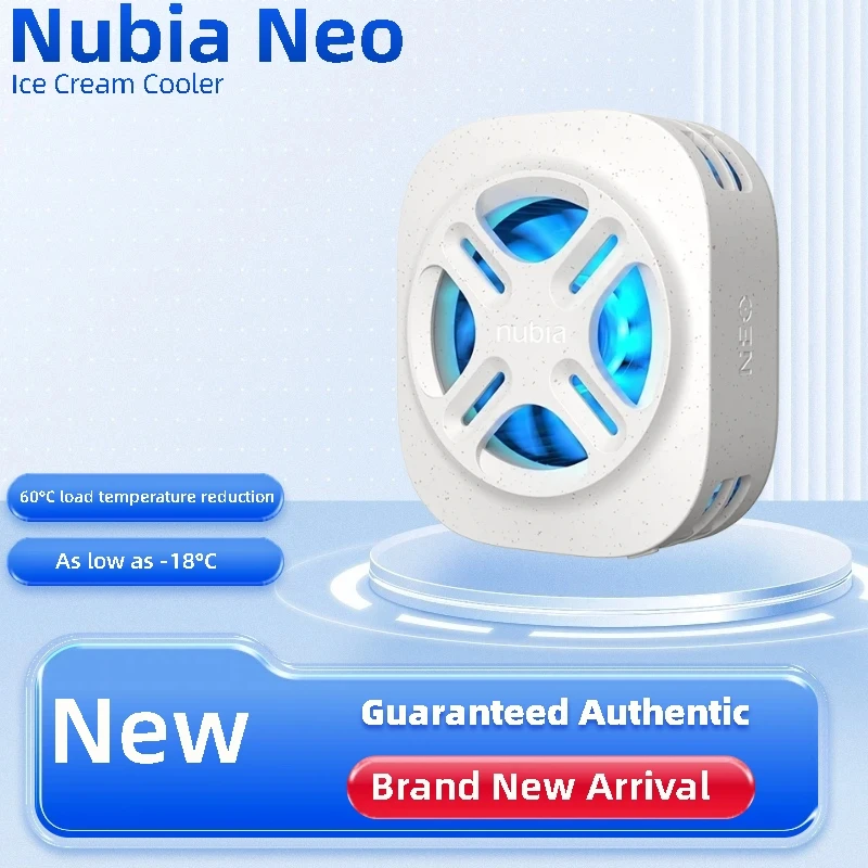 Nubia Redmagic Magnetic Phone Cooler Neo Ice Cream White Semiconductor Cooling Fan for Gaming And Streaming Ultra-Light Compact