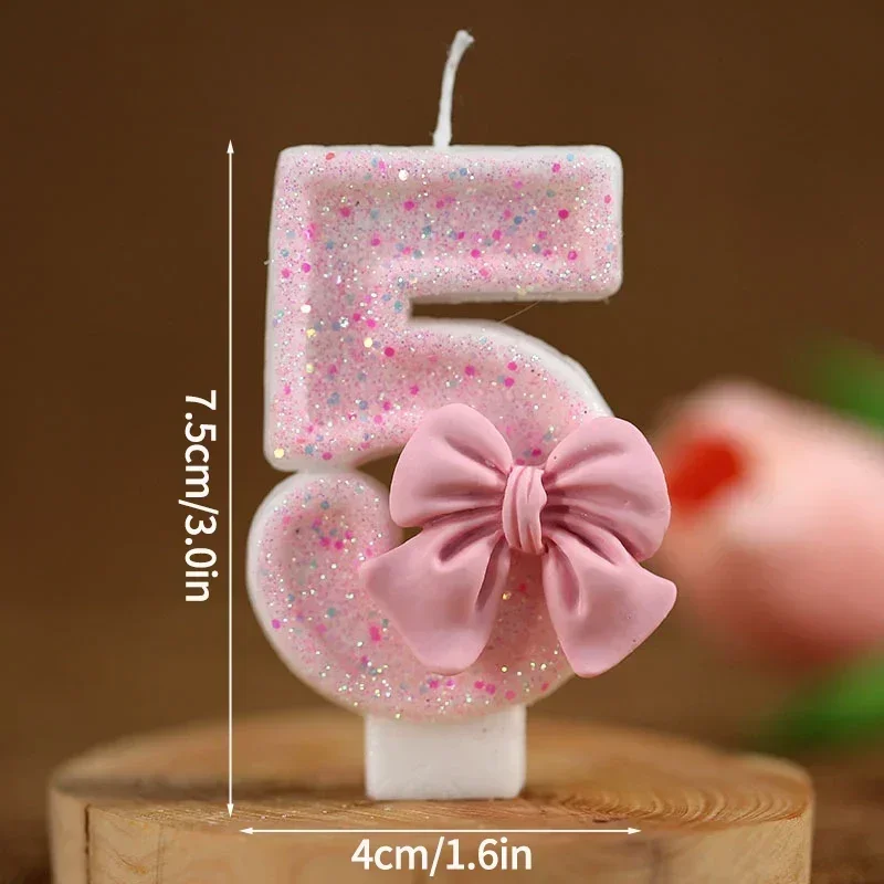 Nieuwe Nummer Cake Kaars Roze Glitter Verjaardagskaars 0 1 2 3 4 5 6 7 8 9 3D Nummer Kaars Cake Topper Verjaardagsparty Cake Decoratie