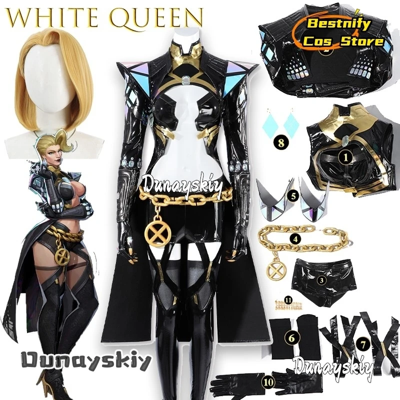 

BRiv White Queen als White Queen New Wave Косплей Костюм Анна Чжан Онлайн @ Игровой Персонаж Эмма Мороз Косплей Костюм