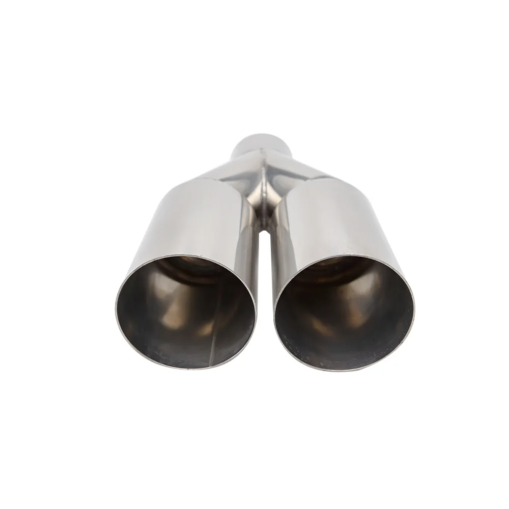 Aço inoxidável Single Layer Exhaust Tip, saída Silenciador, cauda Pipe End, corte reto, 63 milímetros de entrada, 76 milímetros