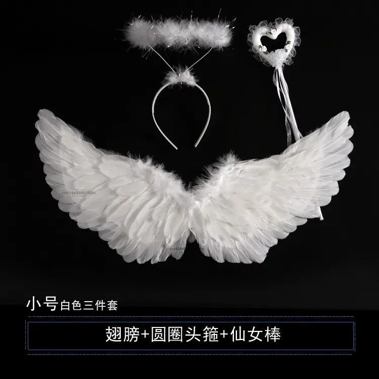 3pcs/set Anime Cosplay Black Feather Devil Wings Swallow Shaped Children's Baby Photography Feather Wings Costume