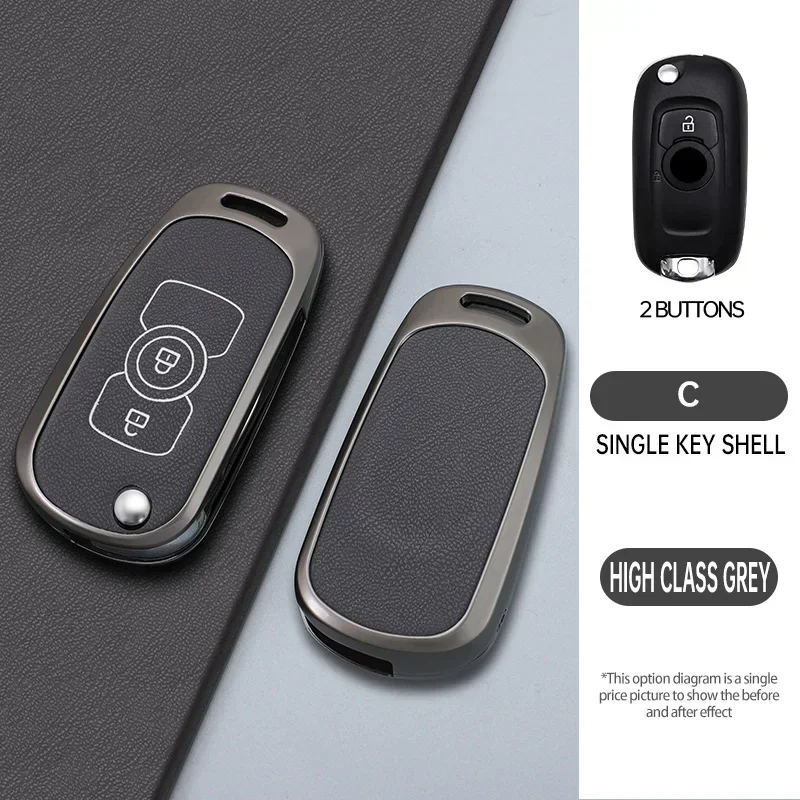 

Zinc Alloy Leather Car Key Fob Case Cover Protector Shell For Buick Lacrosse 2016 2017 2018 Auto Keychain Protection Accessories