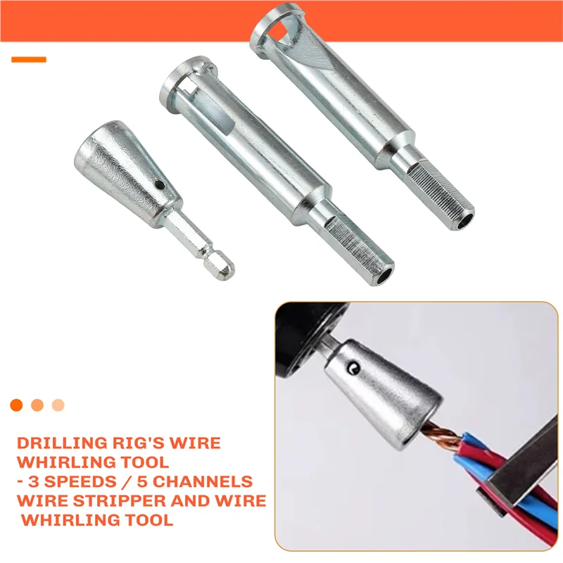 Ferramenta de twister de fio ABRB-3Pcs para broca-despelador de fio de 3 vias/5 vias e ferramenta de twister de fio elétrico para peças de reposição de broca elétrica