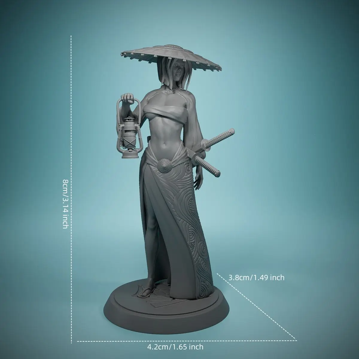 Female Explorer Warrior Soldier Resin Lady Samurai Figure 3D Printing Unassembled Unpainted Self-assembly Figurine Miniature