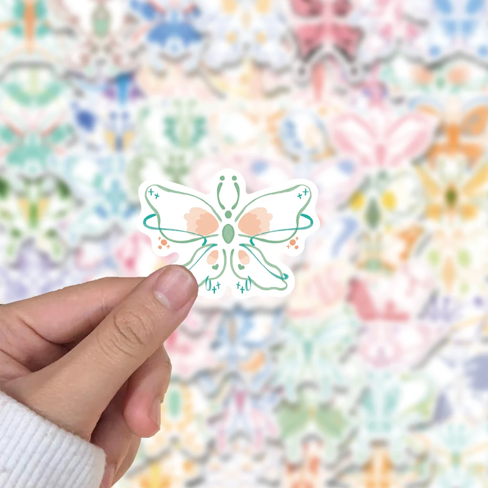 60PCS Colorful Butterfly Stickers Exquisite Handbag Material Phone Case Laptop Water Cup Luggage Waterproof Stickers