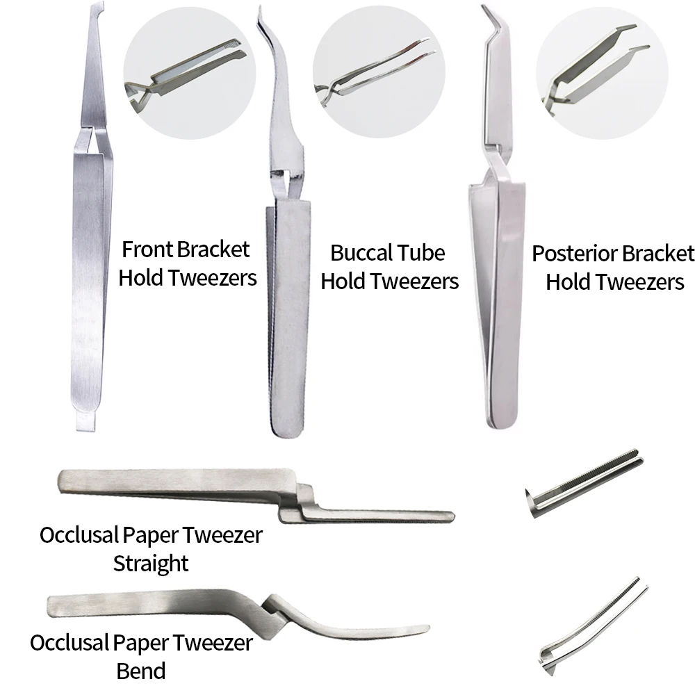 Tubo bucal ortodôntico, Pinça Hold Bracket, Pinça de papel occlinado, Suporte posterior, 1 pc