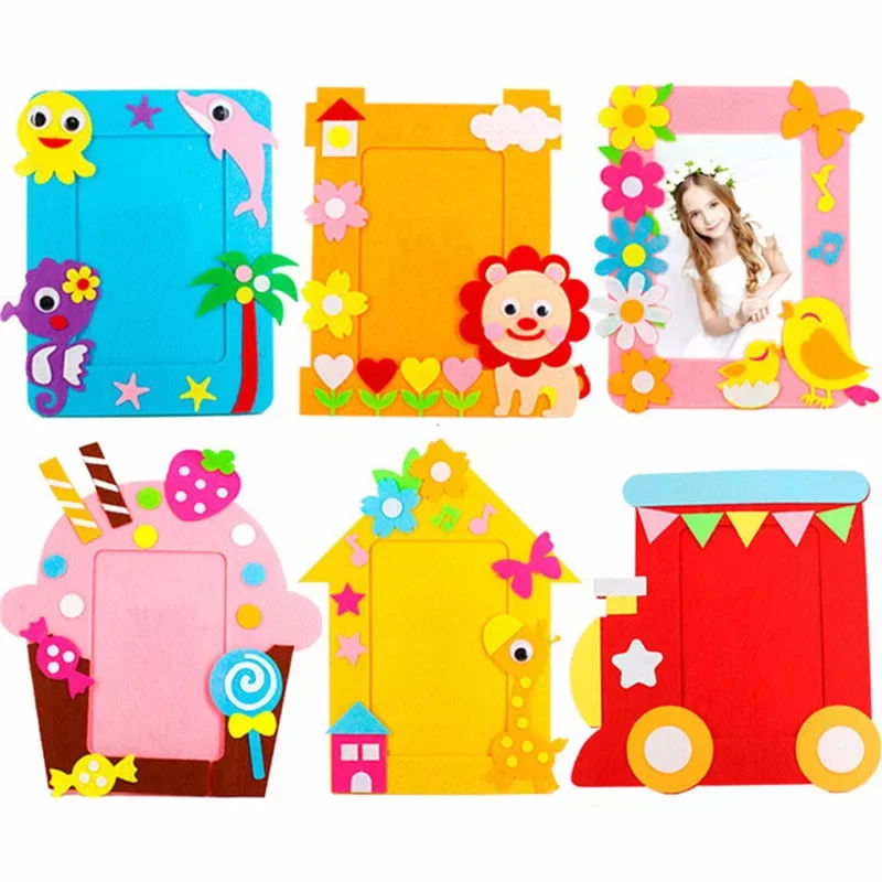 3pcs DIY Photo Picture Frame Craft Kits Children Kids Holiday for Home Class Game Activities Gifts Birthday Gift Party Favors