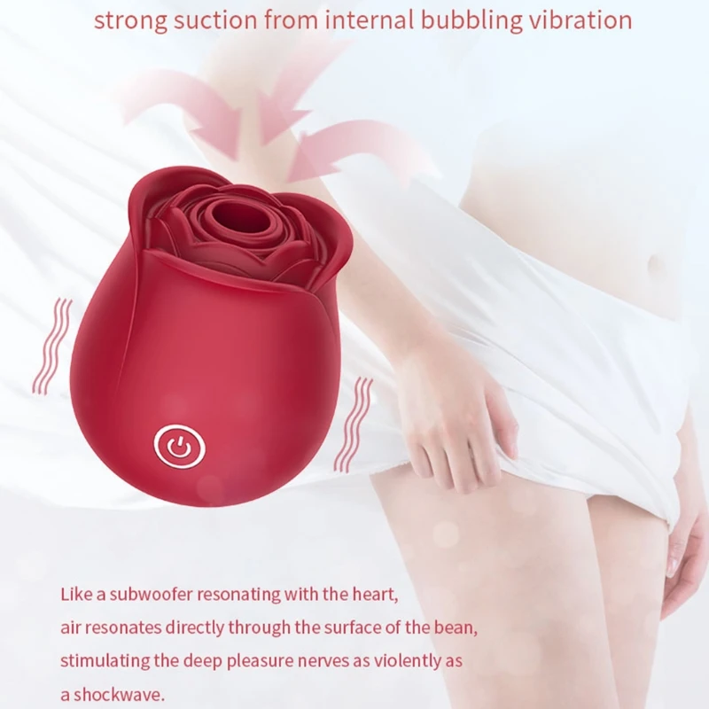 Clitoris Clit Stimulation Silicone Adult Sex Shop Sexy Rose Flower Shape Sucking Vibration Toy Vibrator Sucker for Women Female