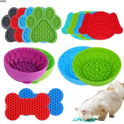 New Silicone licking pad Pet Dog Lick Pad Bath Peanut Butter Slow Eating Licking Feeder Cats Lickmat Feeding Dog Lick Mat