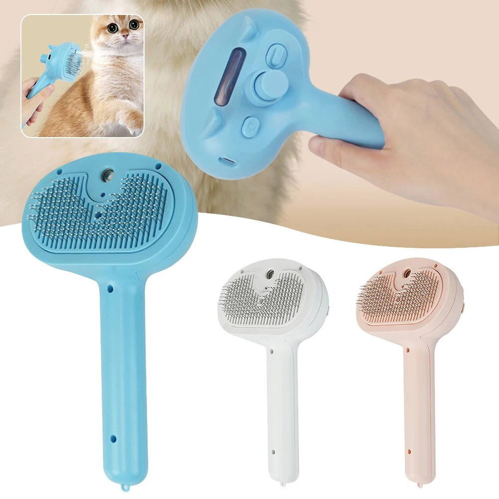 Multifunctional 3 in 1 Steamy Cat Brush Remove Static Flying Hair Pet Grooming Brush for Indoor Dog Comb Pet Accessories