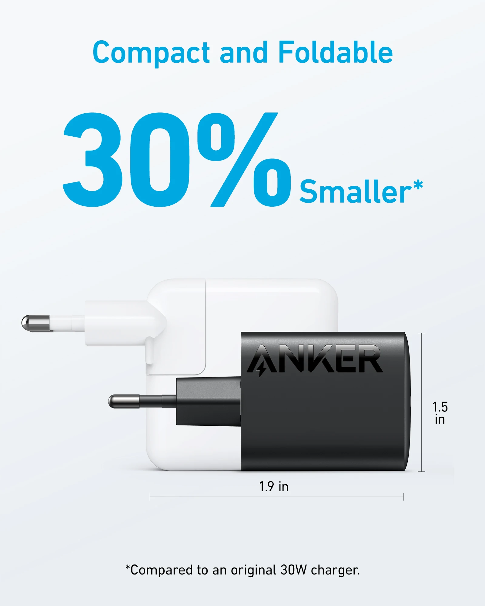 Anker-usb-c carregador 30w, fonte de alimentação compacta, alta velocidade, carregador rápido, para iphone, samsung s23, macbook