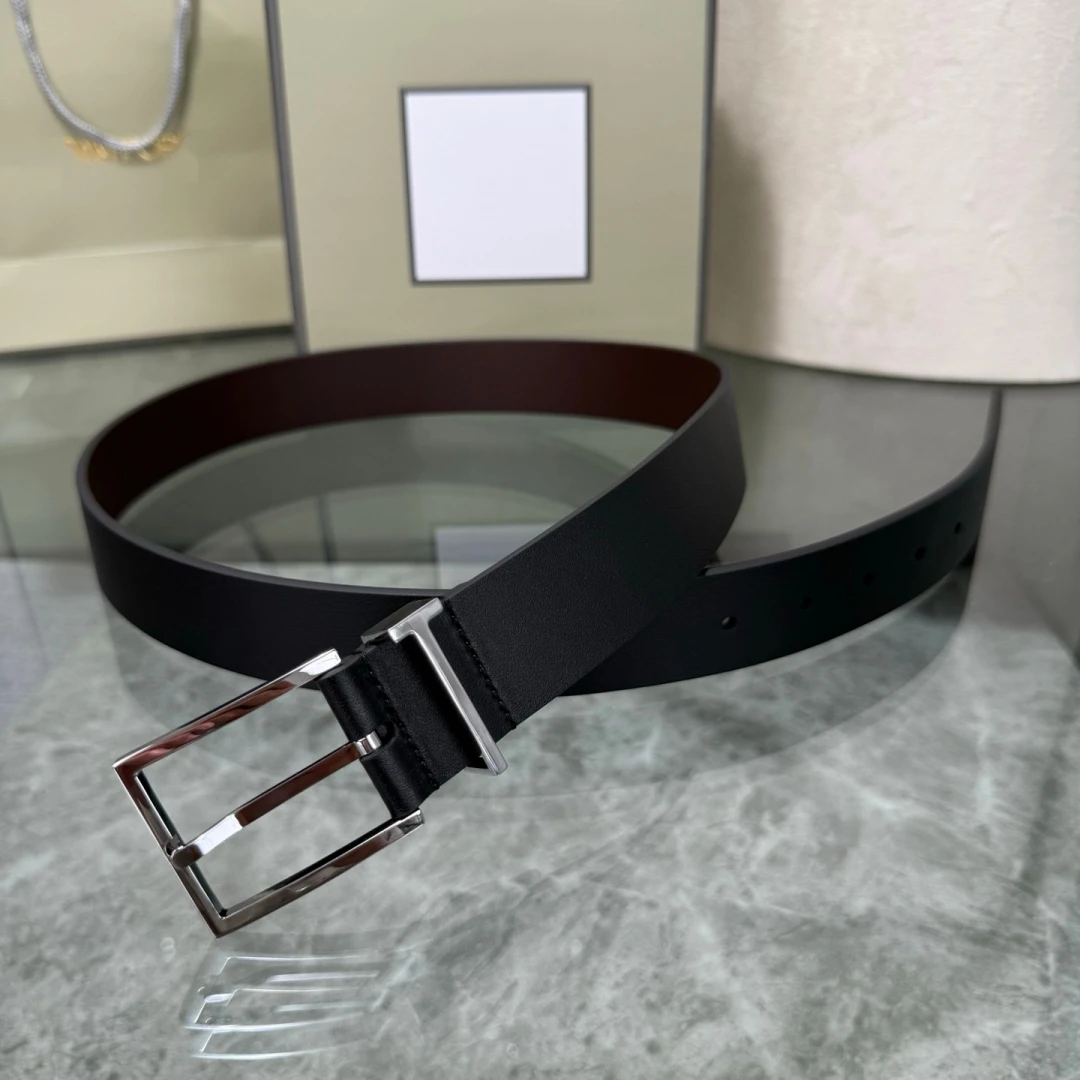 Fashion Belts Business 2026 Top Luxury Designer Luxury Men's 3.5cm Genuine With Metal Needle Buckle Belt High-quality Belt TF