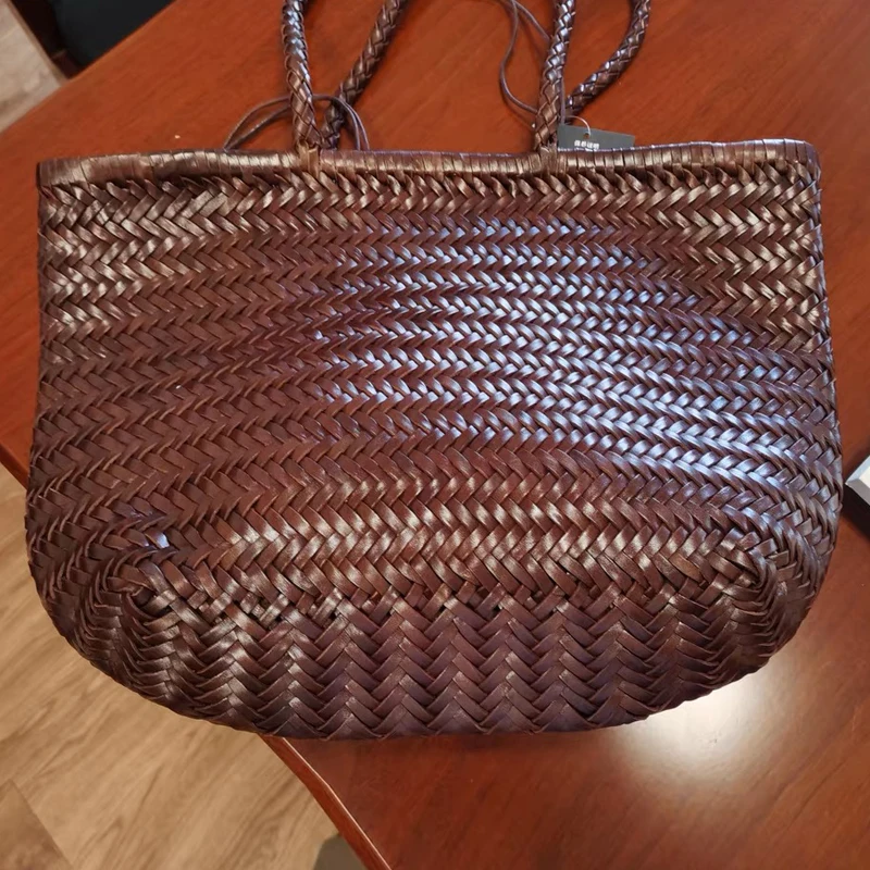 Vintage Tote Bags For Women Handbags And Purses Luxury Designer 2023 New In PU To Hand Cross Weave Decoration With Inner Pocket