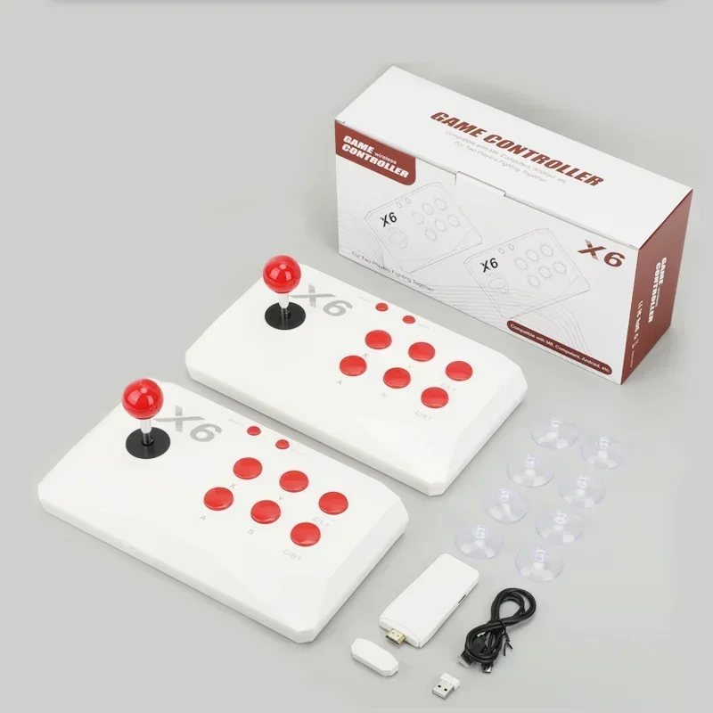 X6 Video Game Console 2.4G Wireless Lite 4K HD Double Rocker Console Tow-Player Game Stick Built-In 20000 Classica Games