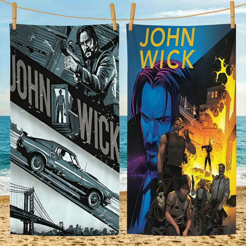 John Wick Microfiber Beach Towel Absorbent Quick Dry Soft Yoga Swimming Resort Mountain Climbing Towel