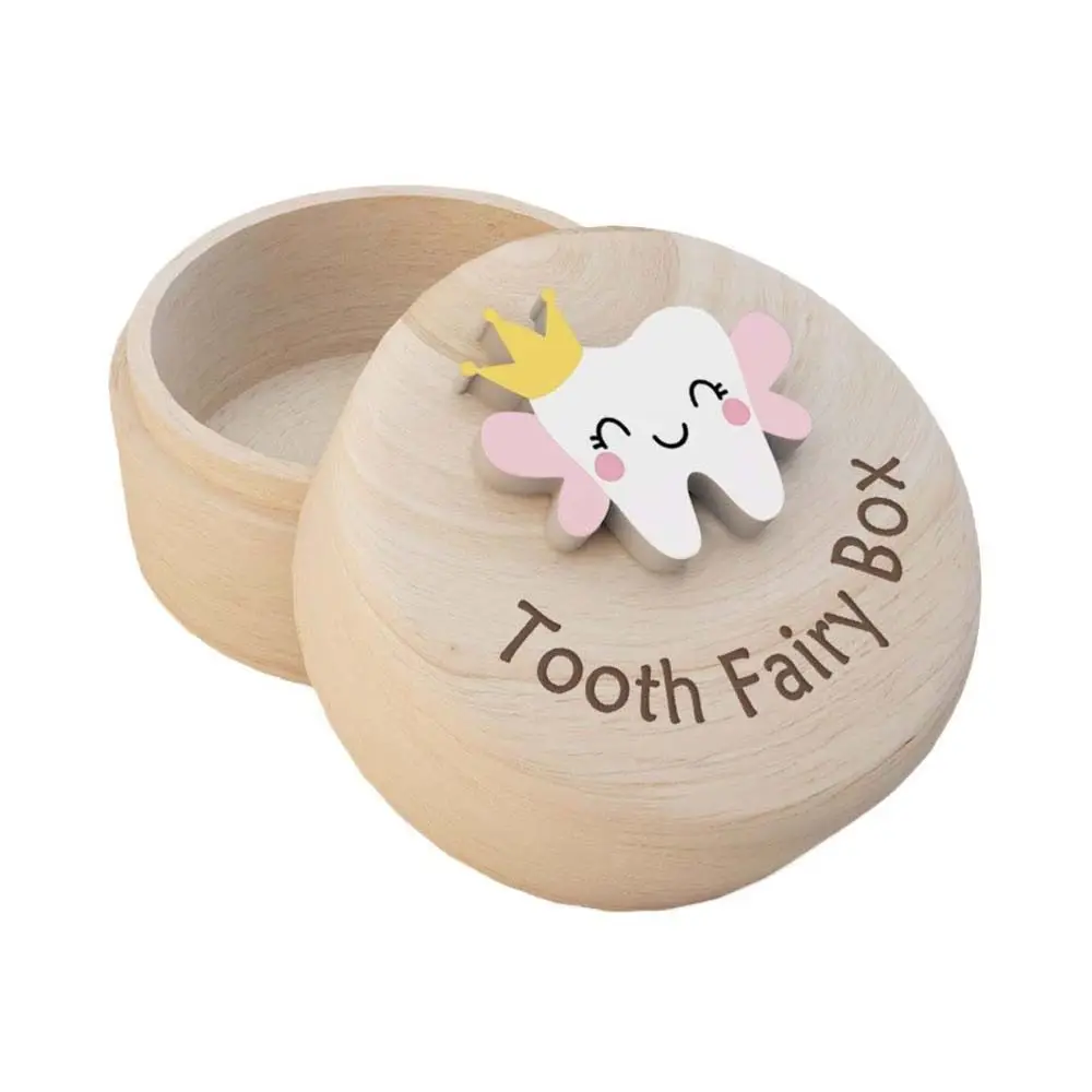 1Pc Baby Teeth Box For Children Teeth Collection Commemorative Box Fetal Hair Umbilical Cord Preservation Wooden Box
