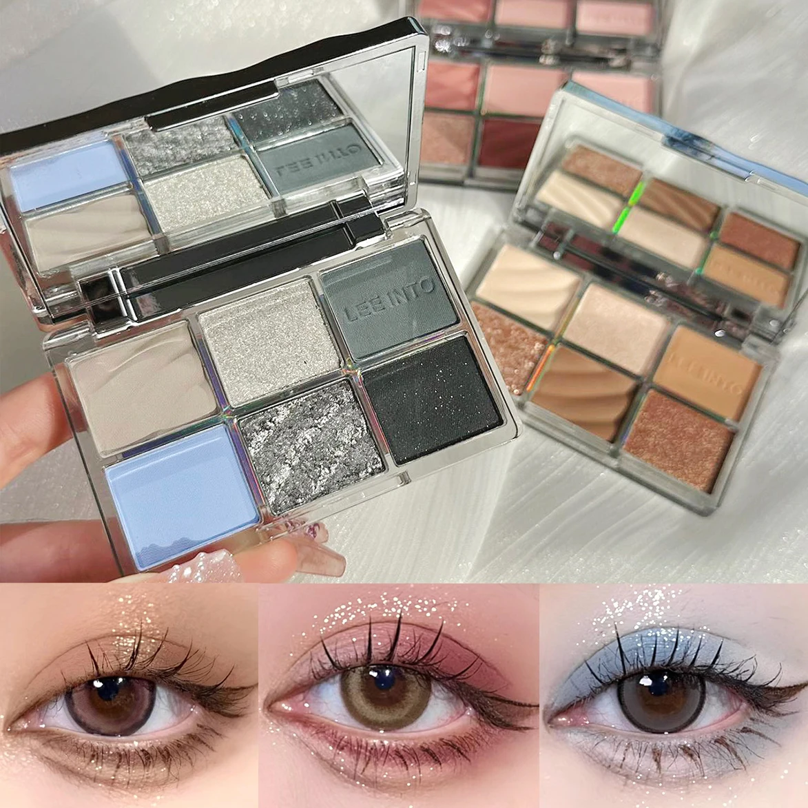 LEE INTO 6색 아이섀도우 팔레트, 매트 & 쉬머 피니시, 하이라이팅 & 컨투어, 롱래스팅 메이크업, 저채도 종합 아이섀도우 팔레트