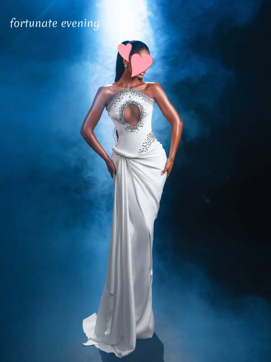 Fortunate Evening Elegant Vintage Sexy Ivory Crystal Mermaid Stylish Customized Formal Occasion Prom Dress Evening Party Gowns