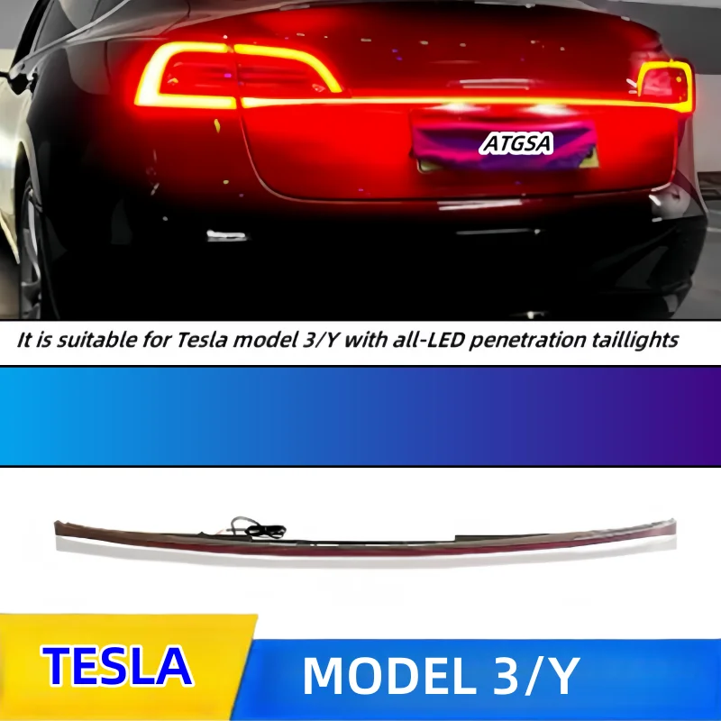 Automotive taillights for Tesla model3/y retrofit a new upgraded LED with a non-destructive installation through the taillight