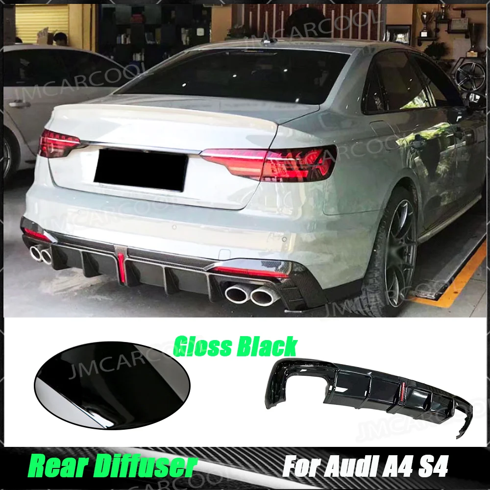 

ABS Car Rear Bumper Lip Rear Diffuser For Audi A4 S4 2020-2024 Not Standard Spoiler Car Tuning Accessories In Stock