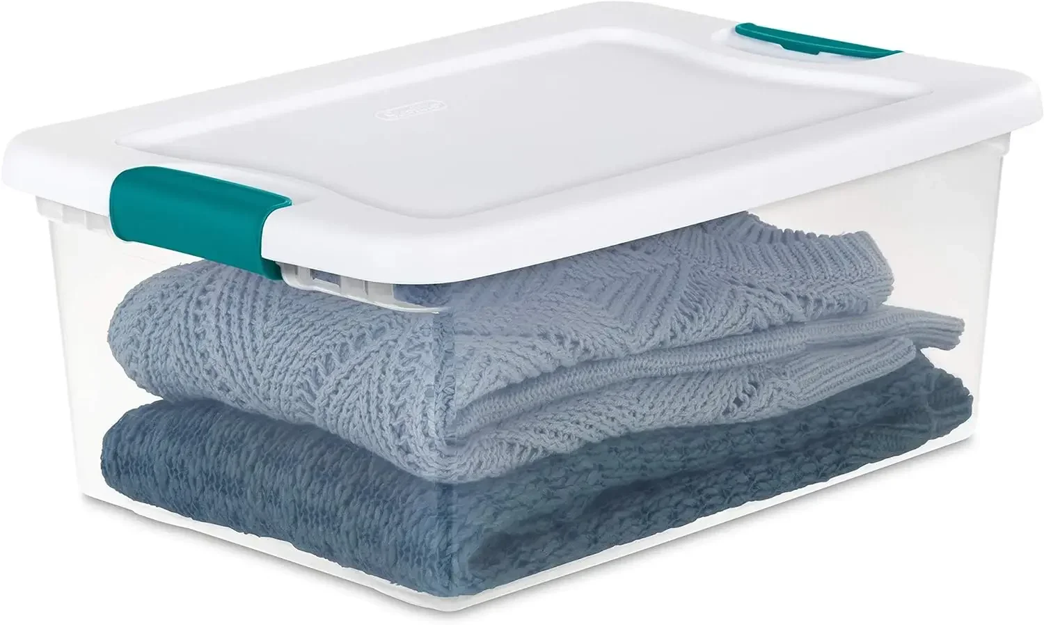 

l Штабелируемая корзина с крышкой-защелкой, пластиковый контейнер для организации полки в шкафу, прозрачная с белой крышкой, 12 шт. в упаковке