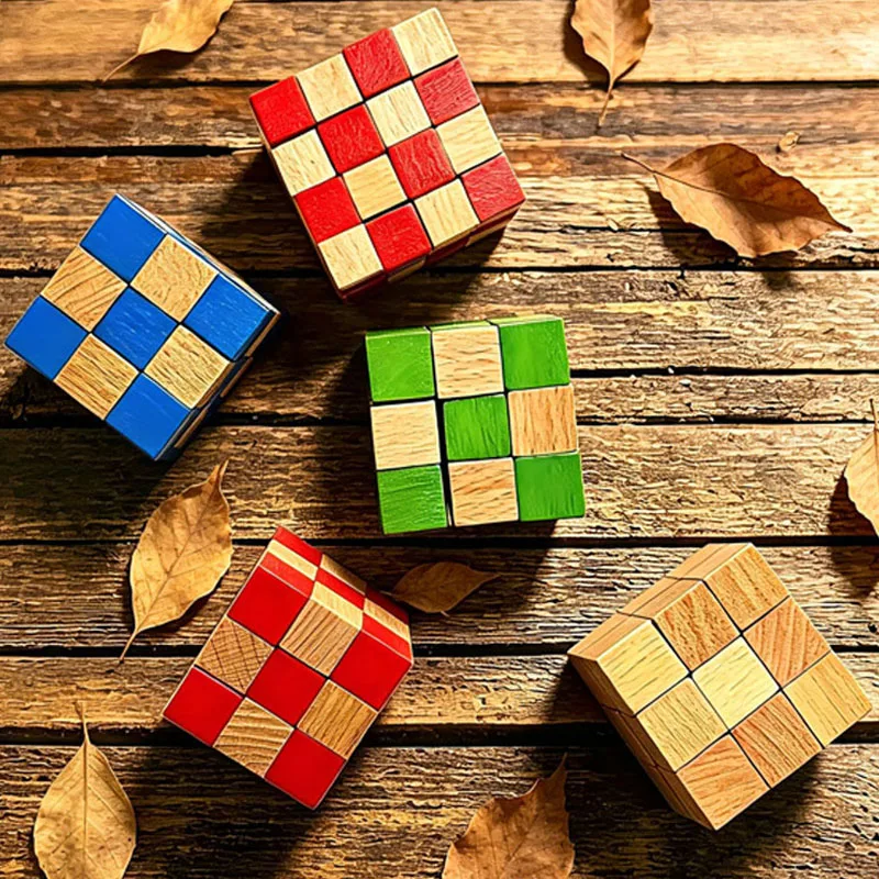 Square Snake Cube Wooden Brain Teaser Puzzles for Adults & Kids IQ Logic Training Problem Solving Toys Educational Fun Challenge