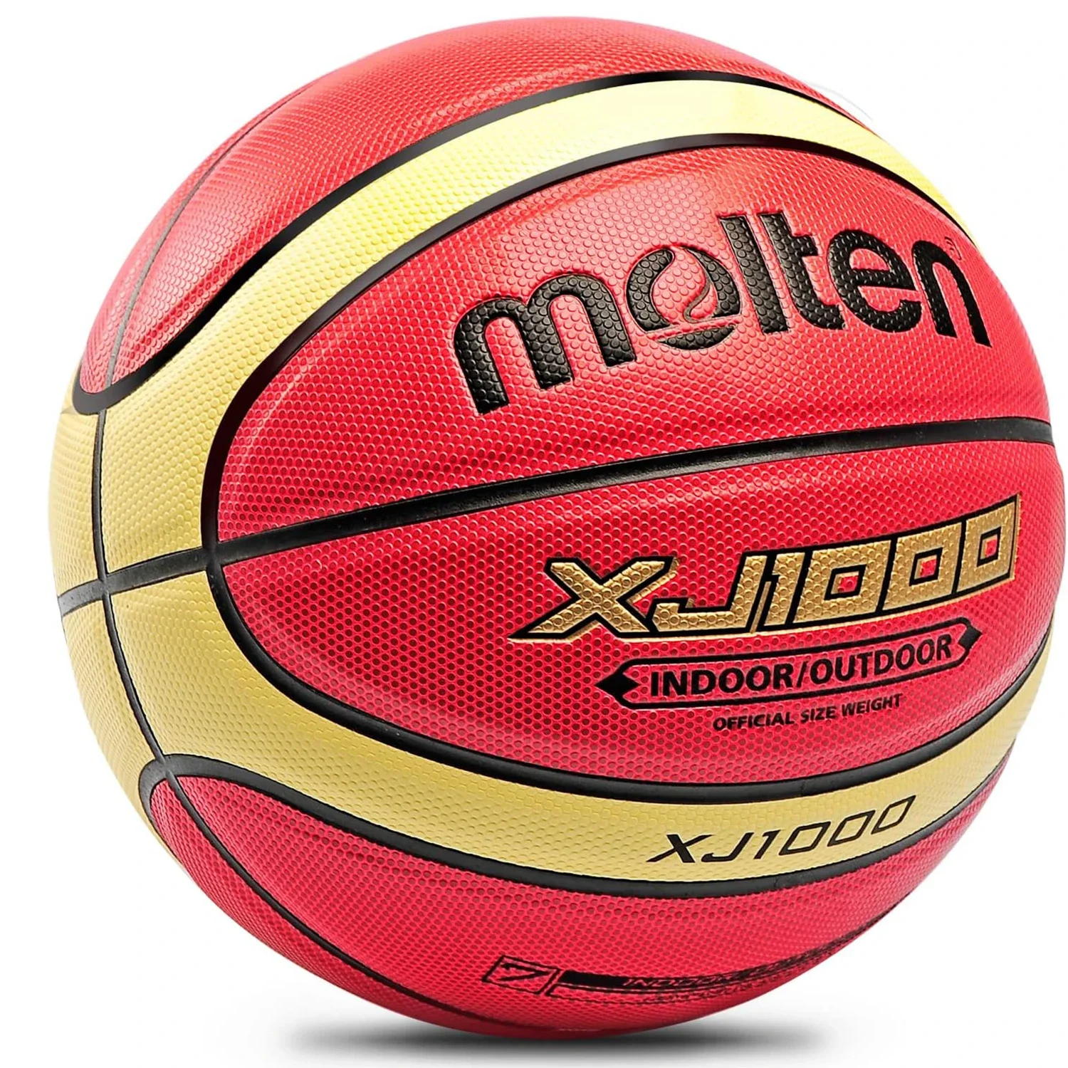 Molten Basketball XJ1000 Größe 6, 7, Indoor/Outdoor-Training, verschleißfester Basketball aus PU-Leder