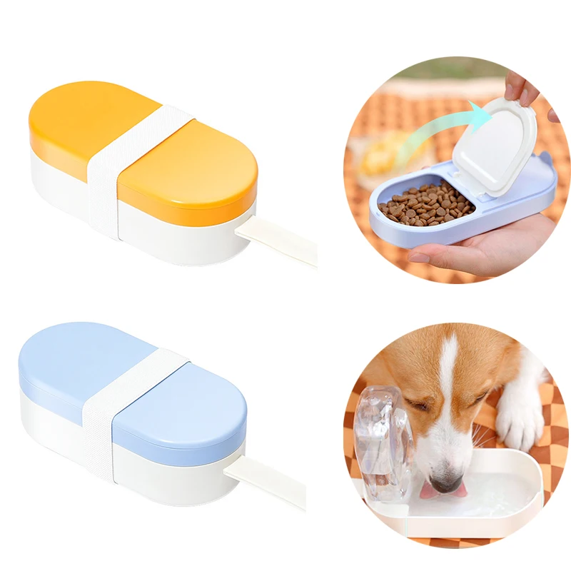ZMaker 2-in-1 Dog Water Bottle and Food Accompanying Cup Outdoor Traveling Portable Water Bottle for Dogs