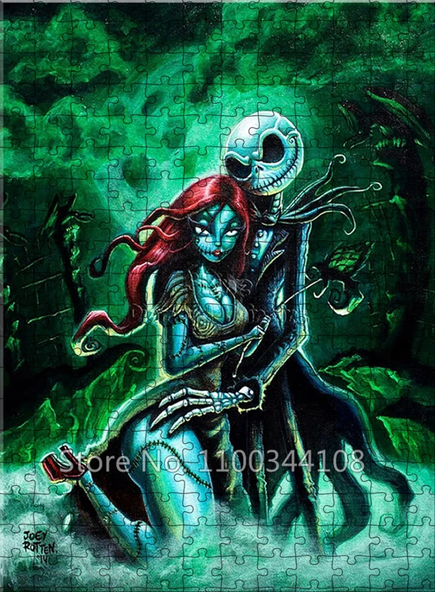 Nightmare Before Christmas Jigsaw Puzzles Disney Halloween Corpse Bride Ghost Wooden Puzzle for Adult Decompression Toys Games