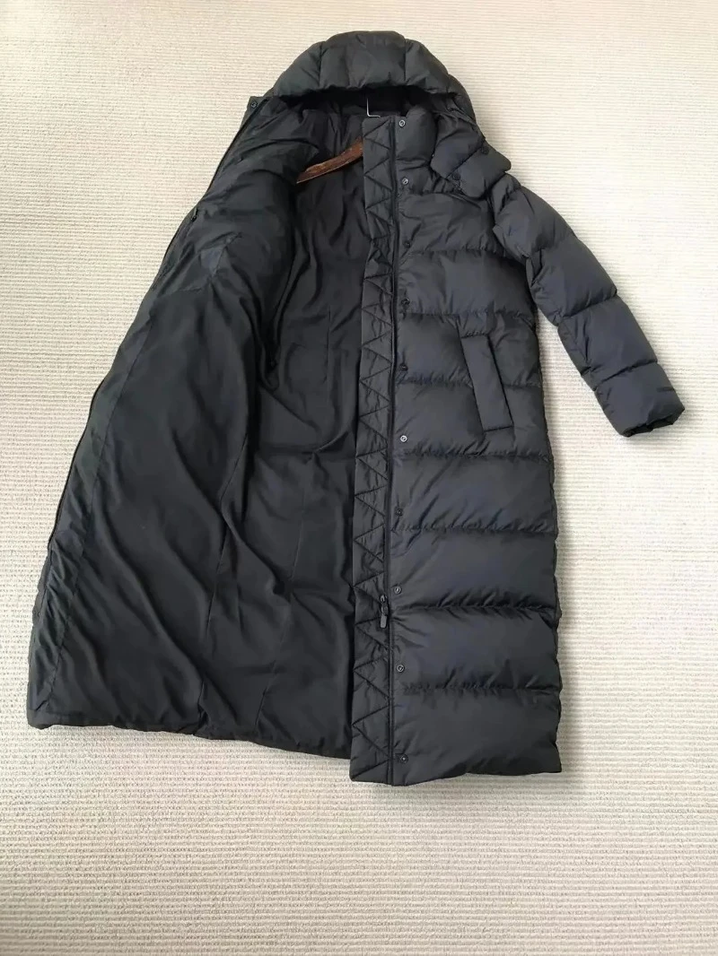 Otoño e Invierno nueva chaqueta de plumón negra de longitud media abrigos de invierno para mujer