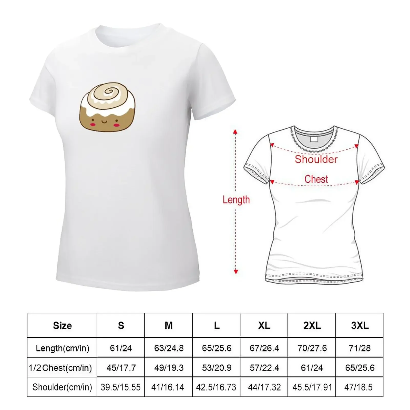 Cute Kawaii Cinnamon Bun T-shirt Short sleeve tee summer clothes shirts graphic tees workout shirts for Women