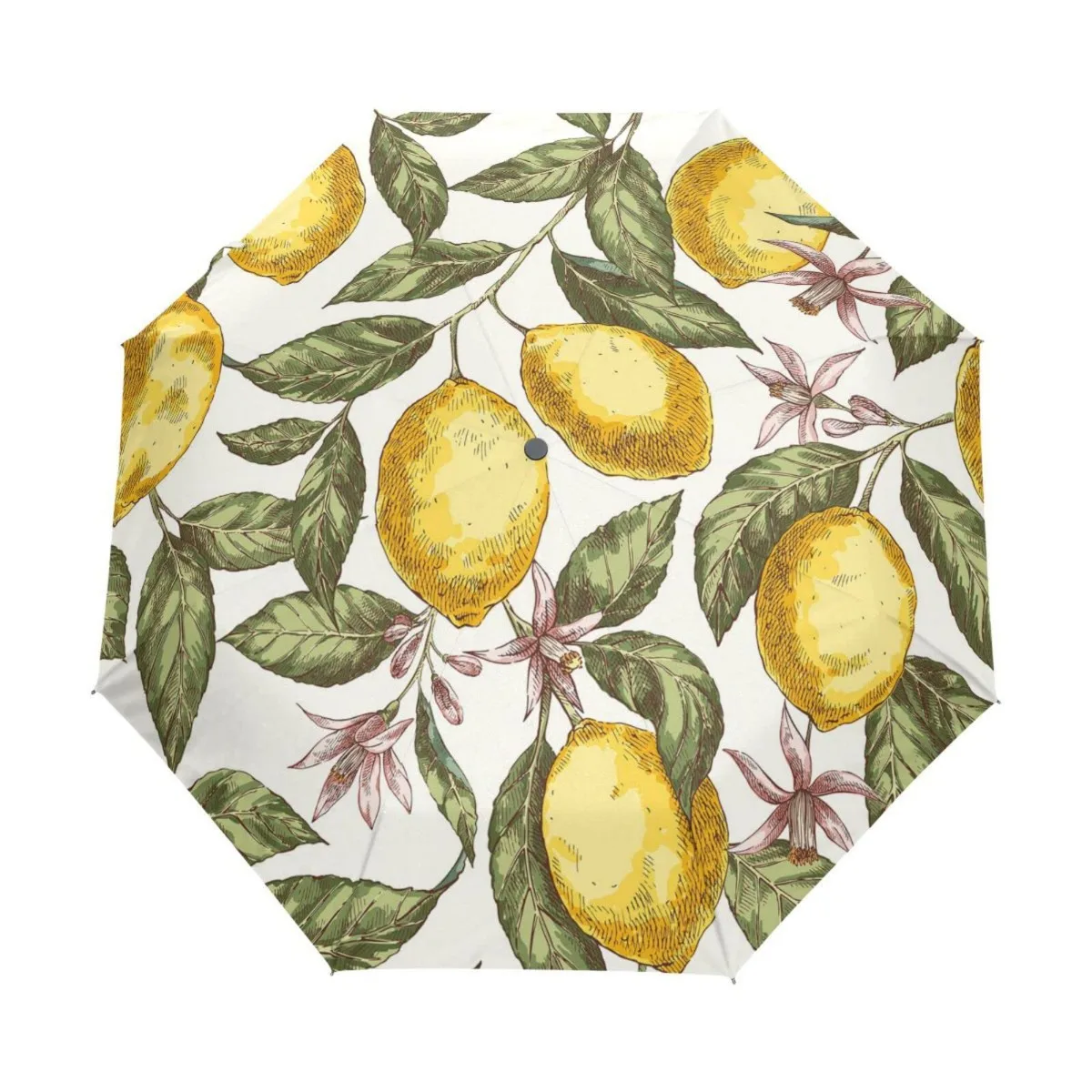 Imagem -04 - Guarda-chuva de Viagem Limão Amarelo dos Desenhos Animados Frutas Dobrável Guarda-chuvas à Prova de Vento Compacto Leve para Adultos Adolescentes Crianças Meninos Meninas