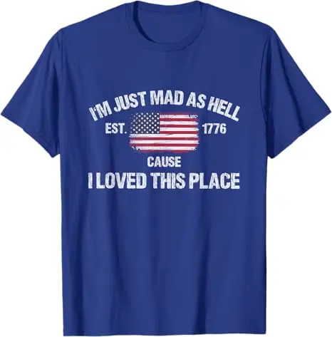Ich bin einfach wütend, weil ich diesen Ort liebte - 4. Juli T-Shirt Y2K Patriotisches Amerikanisches Spruch-T-Shirt für Damen und Herren – Detail 5