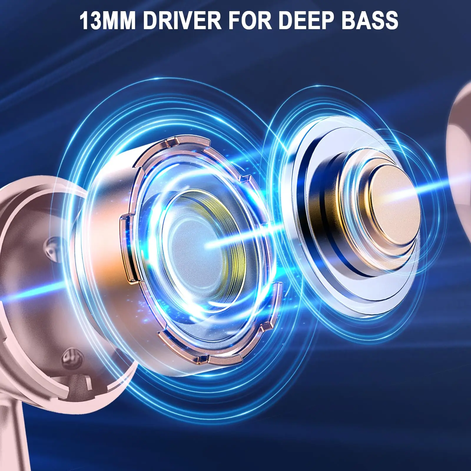 سماعات أذن لاسلكية J53، سماعات أذن بلوتوث 5.3 عرض طاقة LED، ميكروفون لإلغاء الضوضاء داخل الأذن، تشغيل 40 ساعة. #3