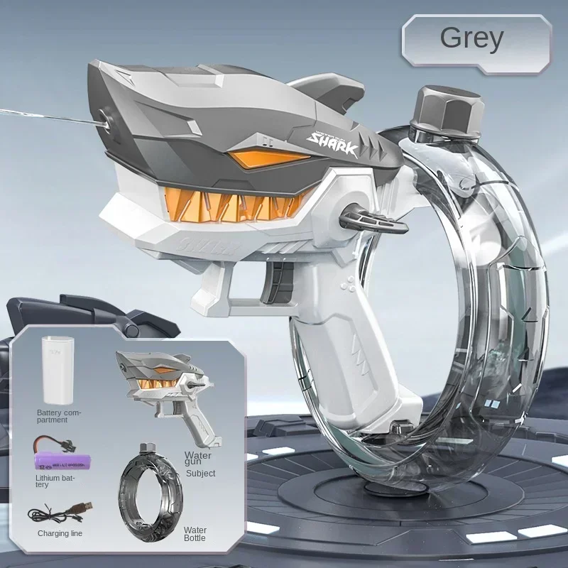 Summer Water Guns Gaming Toy Fully Automatic Continuous Fire Watergun Shark Electric Water Gun Large Capacity Water Spray Gun