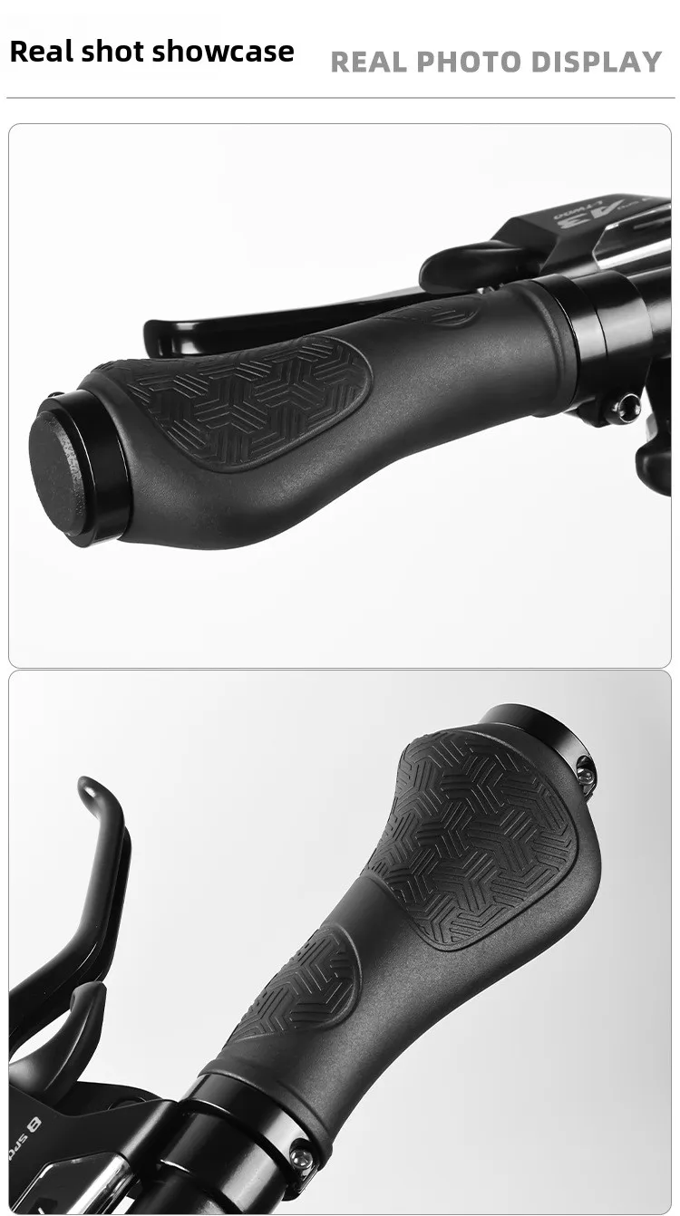 Ein Paar Fahrradlenkerüberzüge, faltbare Gummi-Co-Griffe, lange und kurze ergonomische beidseitig verriegelbare Griffe – Detail 14