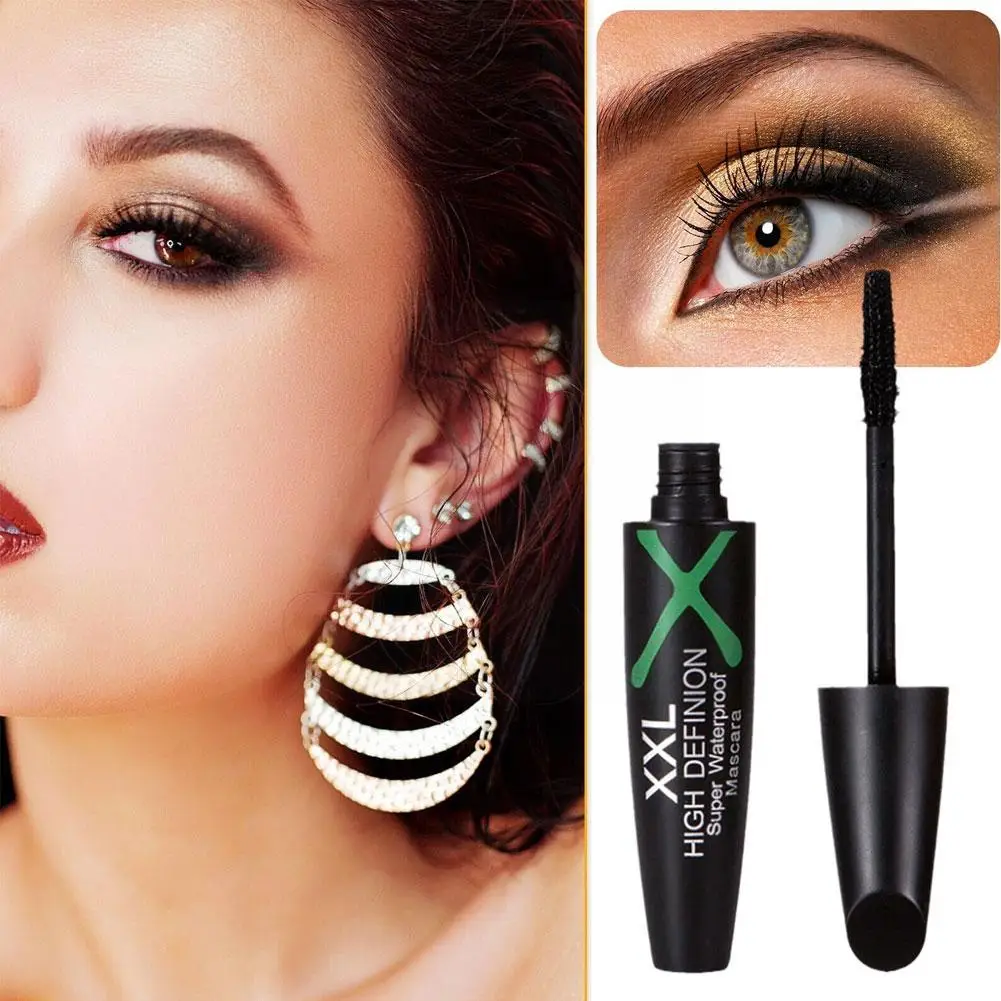 Inj4d-Mascara allongeant pour les cils, imperméable, longue durée, fibre, noir, D7o4