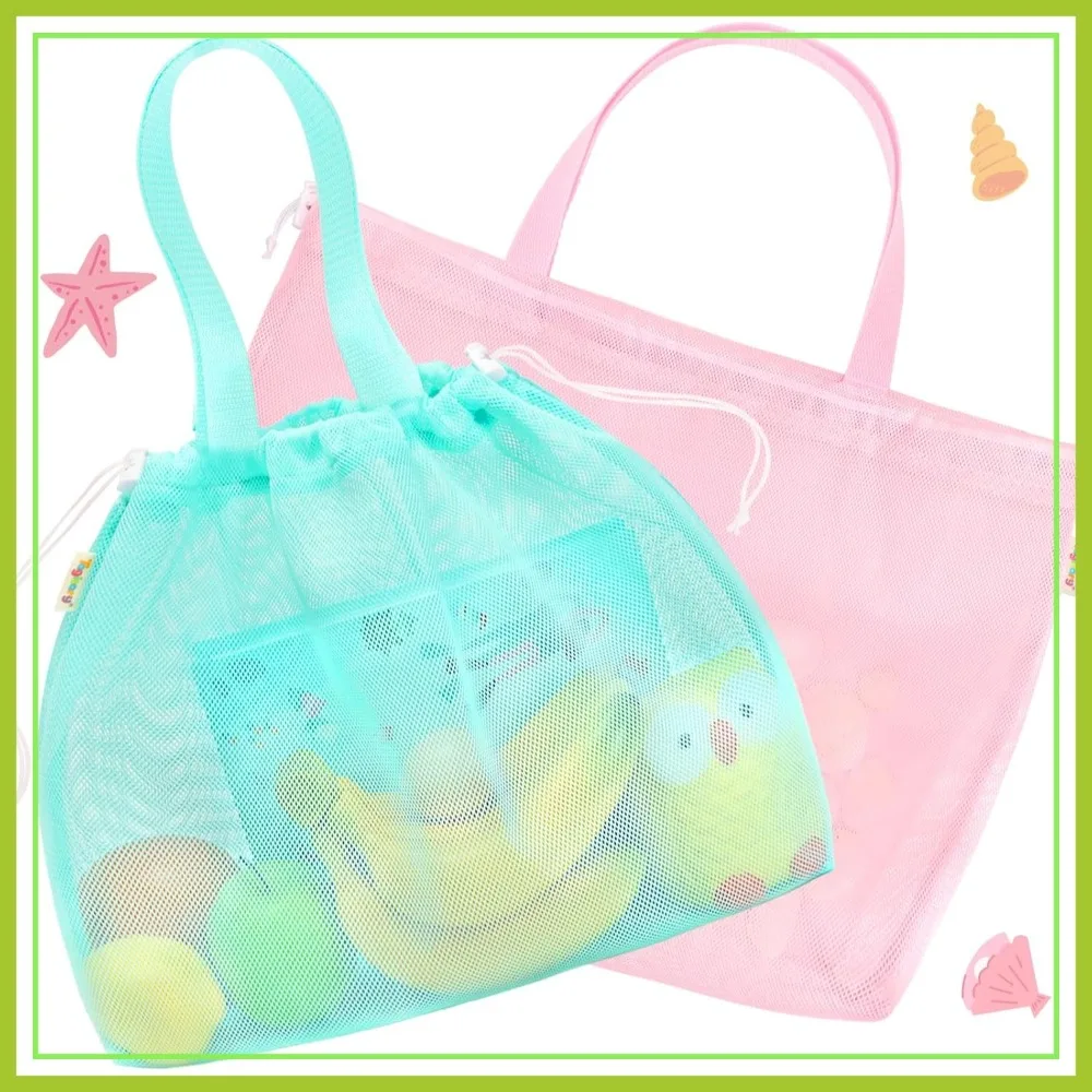 

Beach Bag with Drawstring, Mesh Tote for Pool, Gym, Travel, Lightweight & Foldable