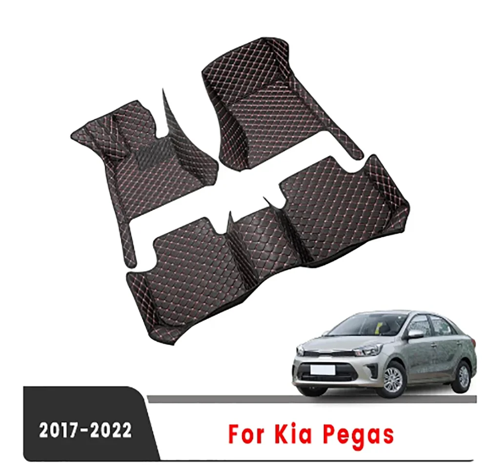 Car Floor Mats Auto  Carpets For Kia Soluto Pegas 2024 2023 2022 2021 2020 2019 2018 2017  Foot Pads Accessories Interior Cover