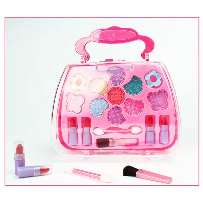 Safe Non Toxic Children Girl Princess Makeup Set Eyeshadow Lipstick Brush Kit Pr